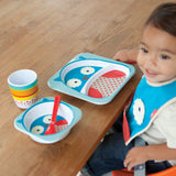 Skip Hop Melamine Plate & Bowl Set owl صحن وزبدية الطعام للأطفال-بومة من ماركة سكيب هوب