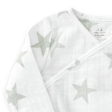 Aden + Anais Long Sleeve Kimono One Piece Medium Silver Star عدن + أنيس كم طويل كيمونو قطعة واحدة نجمة فضية متوسطة