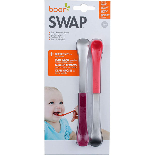 Boon Swap Baby Utensils - Pink/Purple