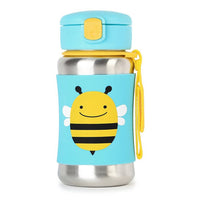 Skip Hop Zoo Stainless Straw Bottle Bee زمزمية ماء ستانلس ستيل نحلة من سكيب هوب