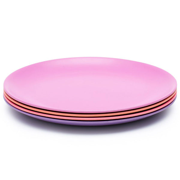 Bobo & boo 4 Pack of Dinner Plates - Sunset color أطباق الطعام للأطفال من ماركة بوبو&بوو - 4 قطع الوان الغروب