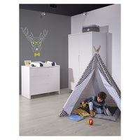 Childhome - Tipi Tent Wood Zig Zag خيمة مخروطية من الخشب بأشكال متعرجة أبيض و رمادي من ماركة تشايلد هوم