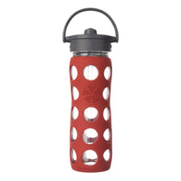 Lifefactory - 12oz Flip Top Cap Bottle - Red  زمزمية 12 أوقية بغطاء قابل للقلب من لايف فاكتوري- أحمر