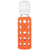 Lifefactory - 9oz Glass Baby Bottle with Nipple - Papaya   رضّاعة أطفال زجاجية 9 أوقية مع حلمة من لايف فاكتوري- برتقالي غامق