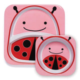 Skip Hop Melamine Plate & Bowl Set ladybug صحن وزبدية الطعام للأطفال-دعسوقة من ماركة سكيب هوب