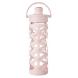 Lifefactory glass bottle - 16oz Active Cap Cherry Blossom  -  لايف فاكتوري - زمزمية مشروبات قزاز سعة ١٦ أوز