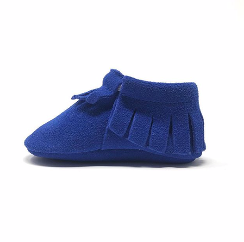 Milo Moccasins Mojrella blue suede   ميلو -حذاء أطفال مصنوع من الطبيعي ماجوريل ازرق