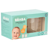 Beaba - Portion Maxi 240ml Pack of 2 - Nude and Grey   بيبا- تبروير- 240 مل - طبيعي ورمادي
