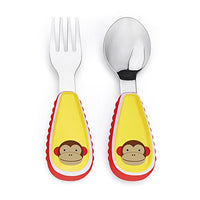 SkipHop Zootensils Fork & Spoon Monkey  ملعقة وشوكة للأطفال من زوو سكيب هوب