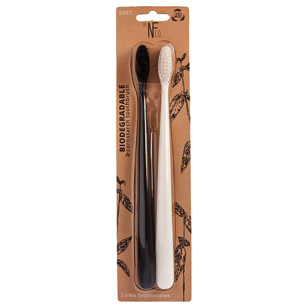 Nfco Bio Toothbrush Ivory Desert & Pirate Black Twin Pack  بايو فرشتين اسنان