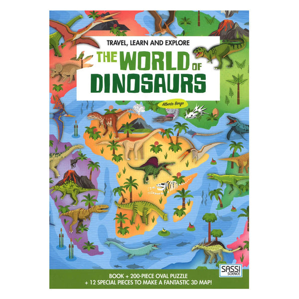 Sassi Junior - Travel Learn & Explore The World of Dinosaurs كتاب وبازل عالم الديناصورات- سلسلة السفر والتعلم والاستكشاف من ماركة ساسي جونير