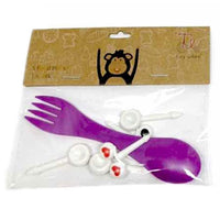 TW Bento Box - Spork + 5 Food Picks - Violet ملعقة وشوكة + 5 قطع غذائية من ماركة تي دابليو بينتو بوكس - بنفسجي