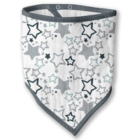 Swaddle Designs - Muslin Bandana Bib Sterling Starshine Shimmer  مريلة على شكل بندانة من الشاش- لمعان النجوم من ماركة سوادل ديزاينز