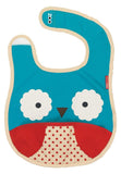 Skip Hop Zoo Little Kid and Toddler Tuck-Away Water Resistant Baby Bib, Multi Livie Owl مريلة المواليد شكل حيوانات للأطفال على شكل بومة من سكيب هوب