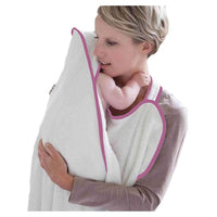 Cuddledry - Original Baby Bath Towel - White/Pink منشفة الحمام الأصلية من ماركة كادل دراي- لون أبيض وزهري